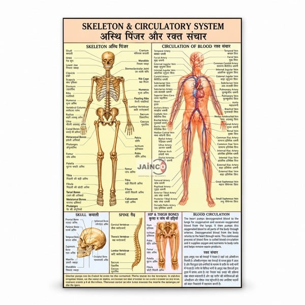 Skeleton and Circulatory System Chart